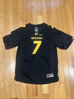 Nike Mizzou Black and Gold #7 Youth Football Jersey (youth L)